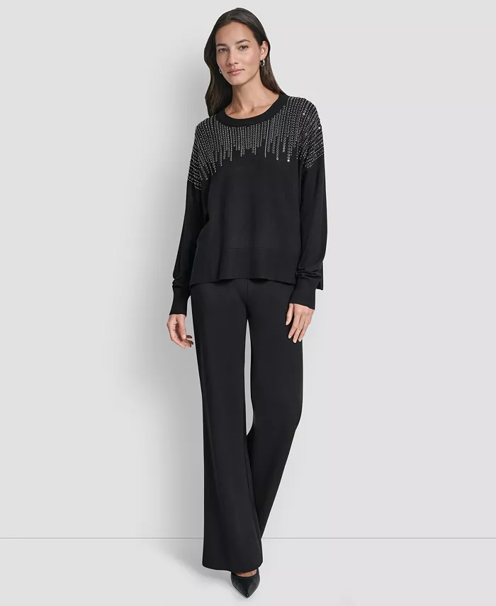 Women's Hotfix Fringe Long Sleeve Sweater - thumbnail 7