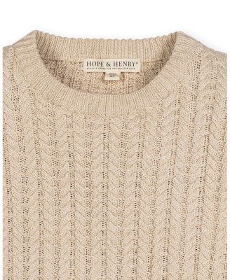 Women's Organic Peasant Sleeve Cable Sweater