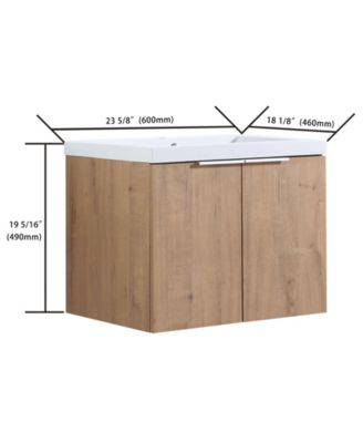 24 Inch Floating Bathroom Vanity with Sink and Soft-Close Doors for Small Spaces