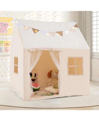 Kids Play Tent Large Playhouse with Glow in the Dark Stars and Mat