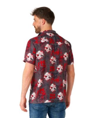 Men's Official Friday the 13th Hawaii Shirt - Halloween Themed Party Shirt - Short Sleeve - Black