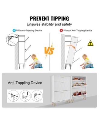 Shoe Cabinet with 3 Flip Drawers, Freestanding Entryway Organizer for Boots and Heels