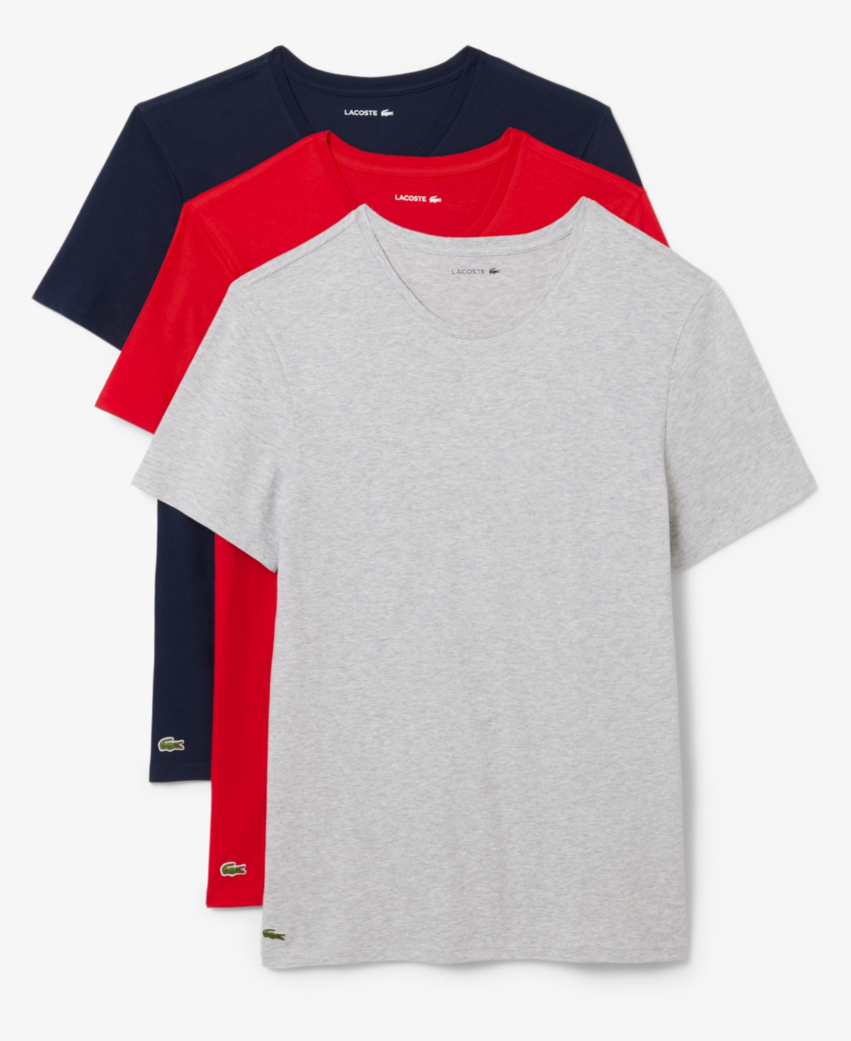 Lacoste Men's 3-Pack Slim Fit Crewneck T-Shirts