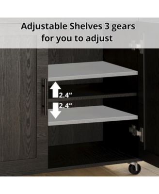 Rolling Kitchen Island with Drop Leaf, Storage Cabinet, Drawer, Black