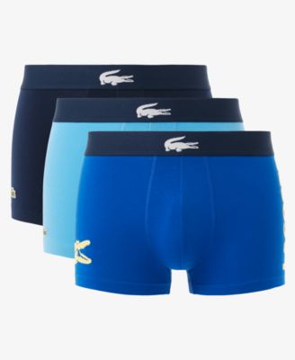 Men's Cotton Stretch Large-Crocodile Logo Trunks, 3-Pack