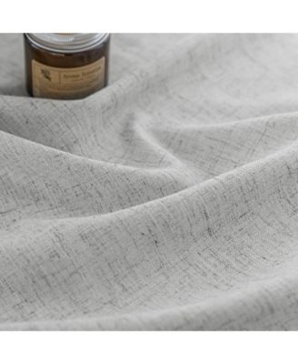 Short Linen Blend Light Filtering Curtains for Living Room (2 Panels), 52"x54"