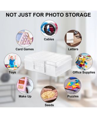 2 Pack Clear Durable Box with 16 Cases (4&amp;#x22; x 6&amp;#x22;) Organizers and Storage Cases - Great for Photo Organization and Craft Storage