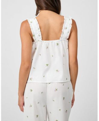 Women's Ruffle Button Front Tank Top