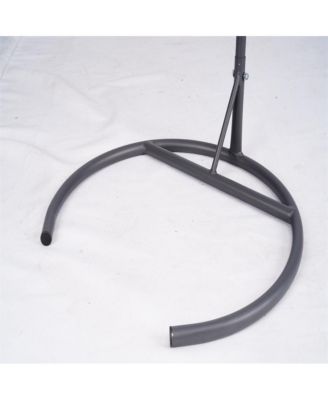 Rattan Wicker Cat Swing Bed with Stand and Brown Cushion Hanging Swinging Cat Bed for Cats and Small Animals