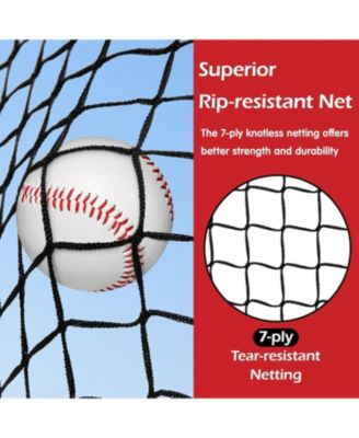 7x7ft Baseball & Softball Net - Pitching, Hitting & Batting Practice Net with Ball Collection System, Tee, 2 Strike Zones & Carry Bag