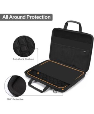 Black Hard Shell Laptop Case - 15-15.6 Inch Computer Bag, Compatible with MacBook, HP, Dell, Lenovo, Asus - 16 Inch Laptop Bag with Front Pocket