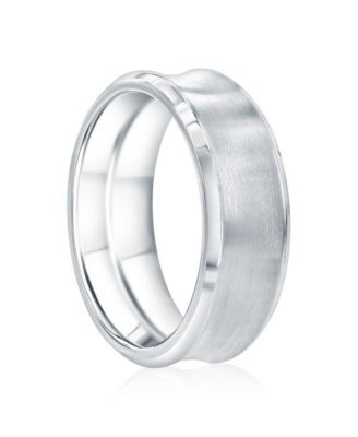 Stainless Steel, Brushed & Polished Curved Ring