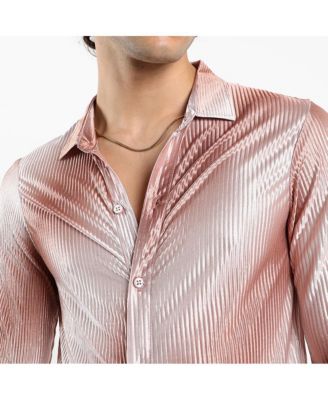 Men's Ombre-Pleated Shirt