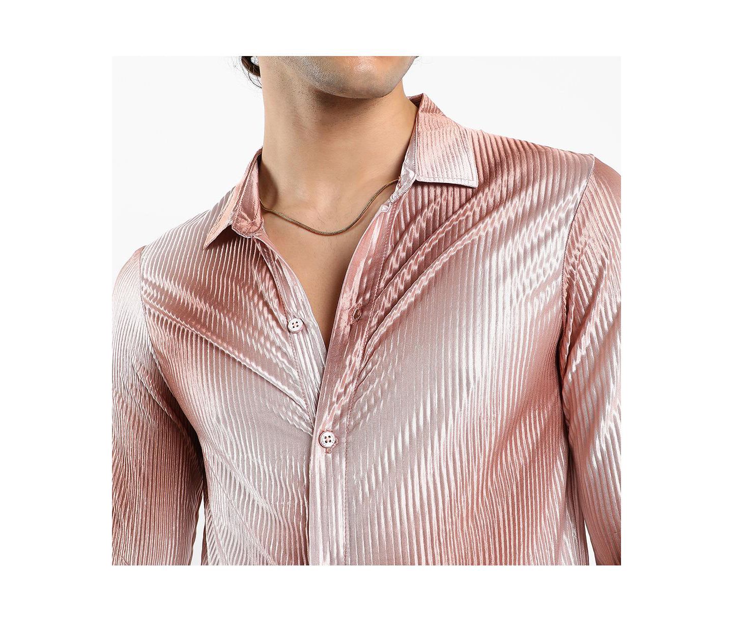 Мужская рубашка Cahoot Campus Sutra Ombre-Pleated, цвет: Коричневый — фото 7