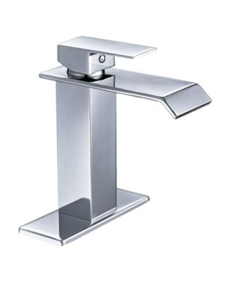 Brushed Gold Waterfall Single Handle Bathroom Faucet with Supply Line