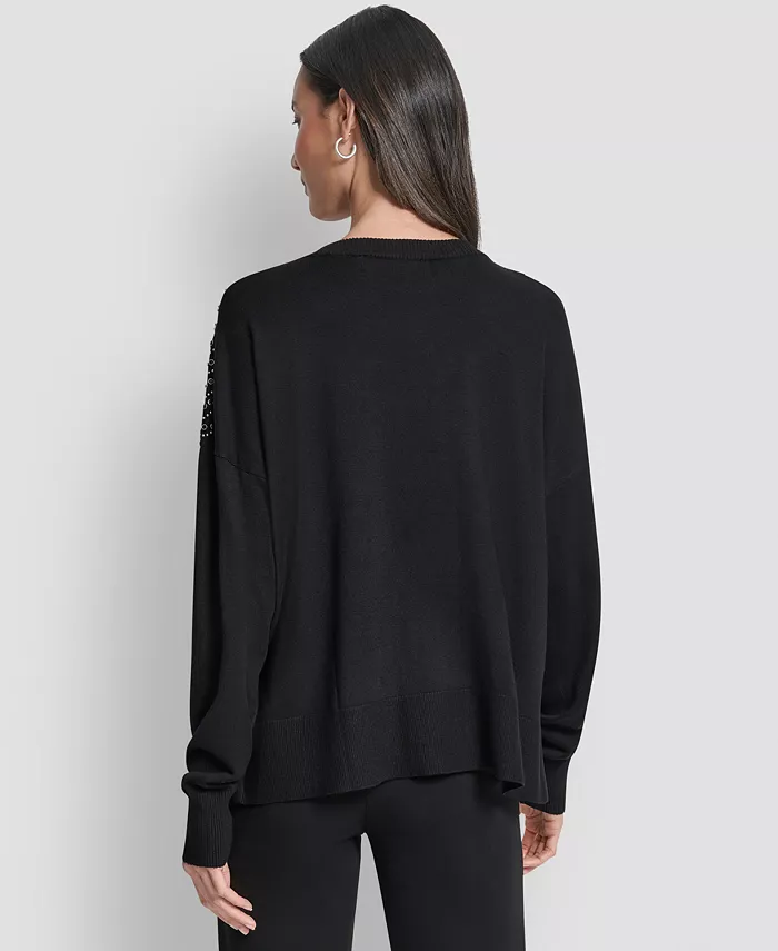 Women's Hotfix Fringe Long Sleeve Sweater - thumbnail 8