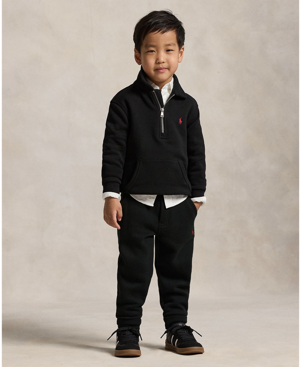 Polo Ralph Lauren Ralph Lauren Fleece Collared Sweatshirt In Black