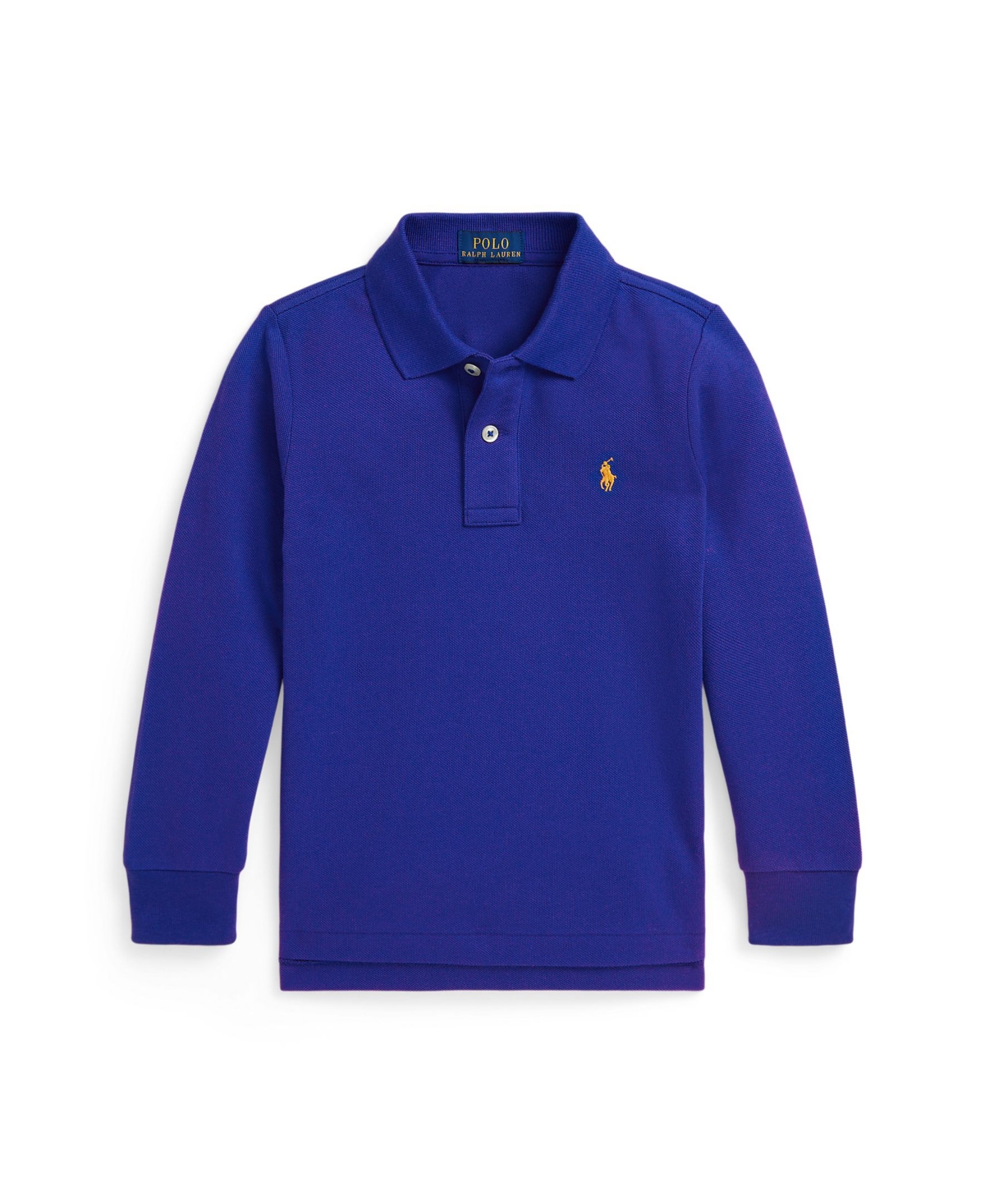 Polo Ralph Lauren Big Boys Cotton Mesh Long Sleeve Polo Shirt In Blue