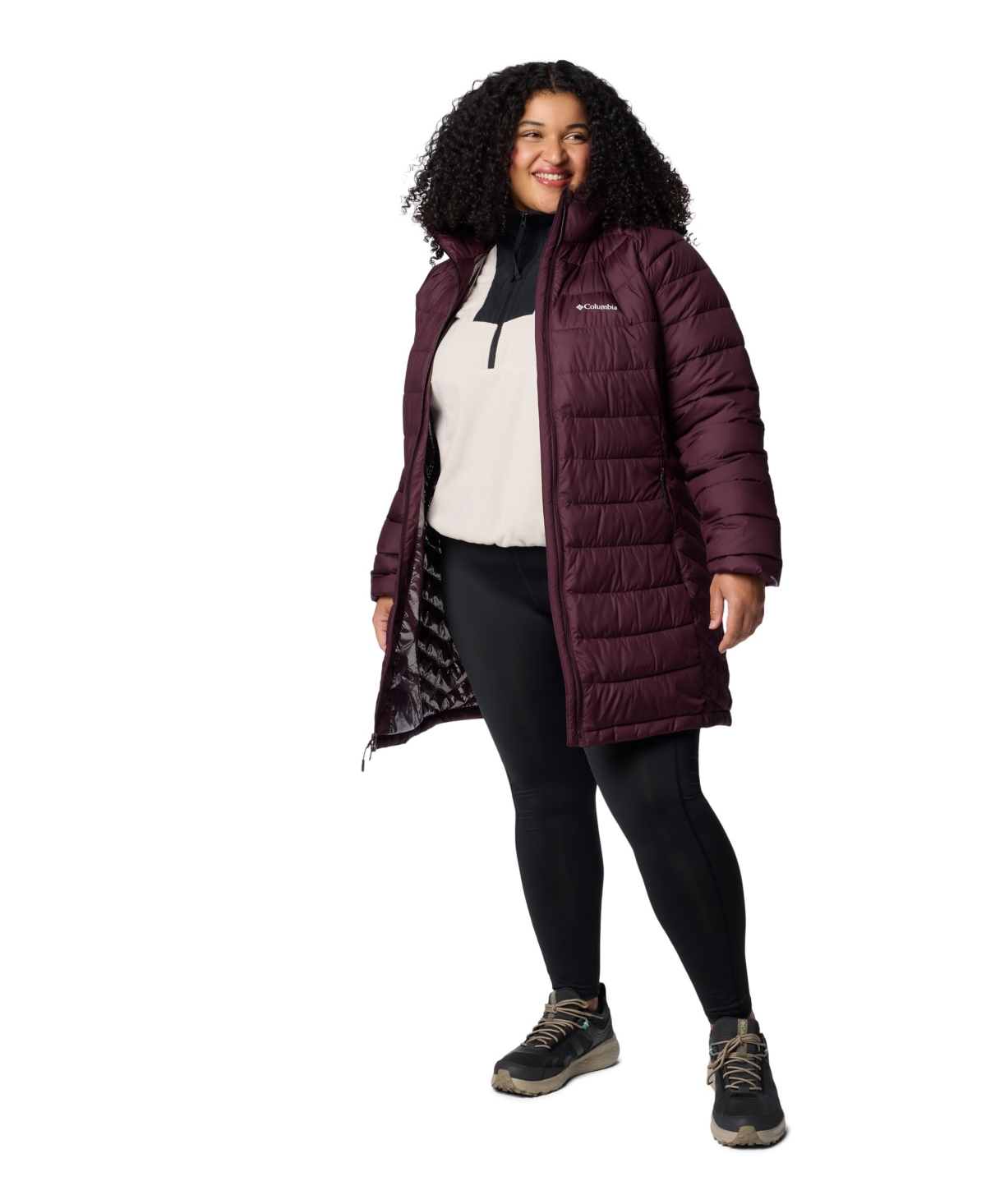 Columbia Plus Size Powder Lite Ii Mid Jacket In Purple