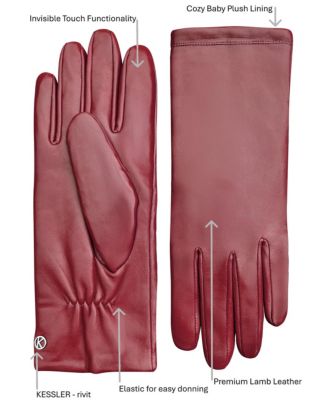 Women`s extra long Premium Lamb Leather Touchscreen Gloves "KEIRA"