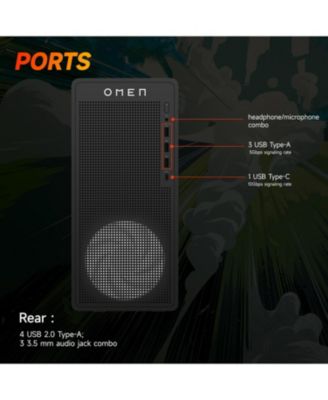 Omen 16L Gaming Tower Desktop Intel Core i7 14700F 8GB RAM NVIDIA GeForce RTX 4060 512GB SSD Storage Windows 11 Home - Black
