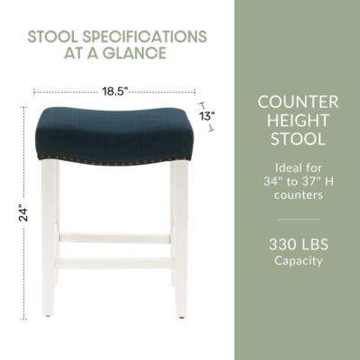 24" Upholstered Saddle Seat Counter Stool