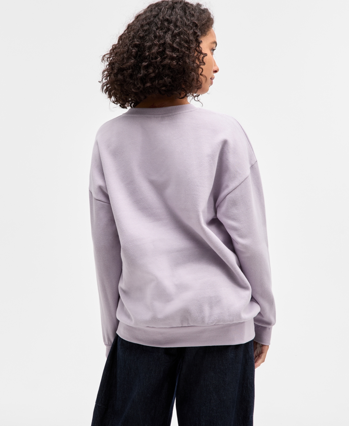 Self Esteem Juniors' Cozy Season Deer Fleece Sweatshirt In Purple