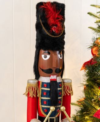 36.5" Wooden Christmas African Soldier Nutcracker