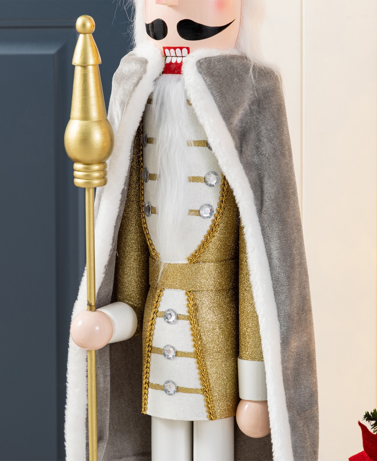 Glitzhome 42" Wooden Christmas King Nutcracker In Multi