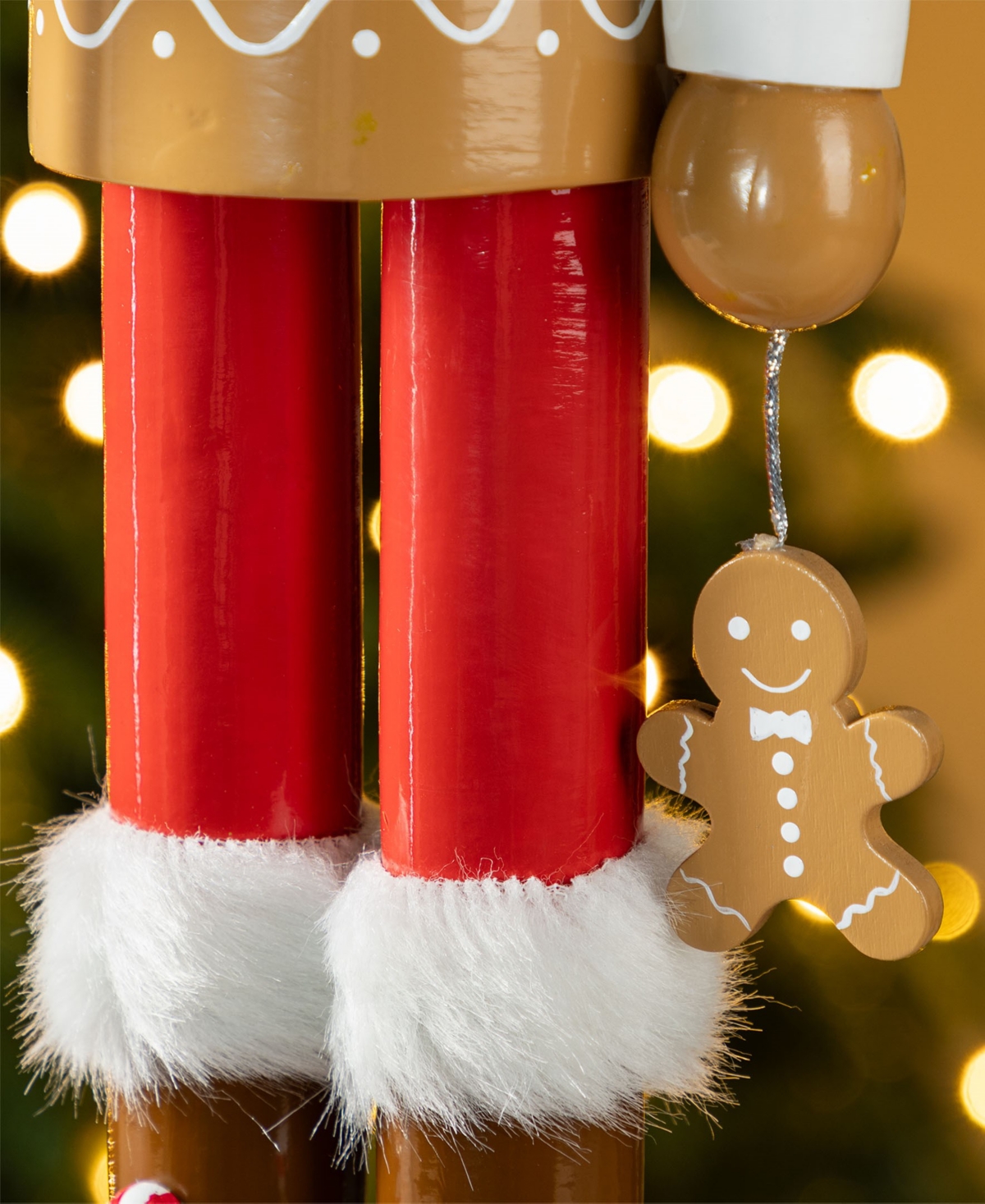 Glitzhome 24" Wooden Christmas Gingerbread Man Nutcracker In Multi