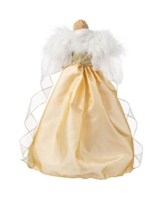 18.5" Faux Fur Christmas Angel Tree Topper