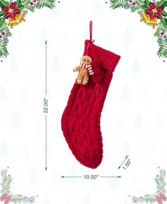 22" Knitted Christmas Stocking with Complimentary Gingerbread Man Ornament