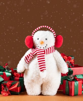 17.75" Christmas Fabric Standing Snowman
