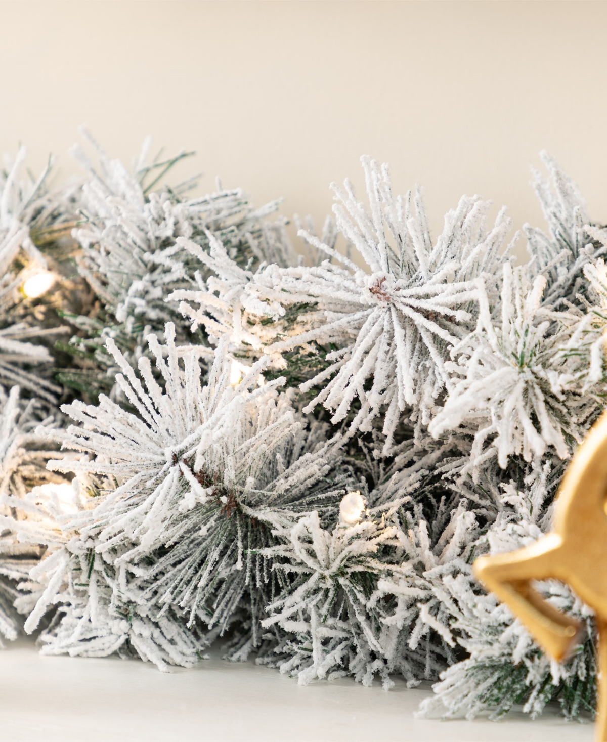 Glitzhome Pre-lit Snow Flocked Greenery Pine Christmas Garlands, Set Of 2 In Multi