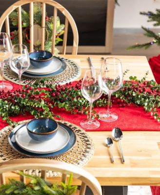 Christmas Greenery Dripping Eucalyptus Garlands with Berries, Set of 2