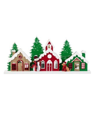 20" Lighted Wooden Christmas Villages