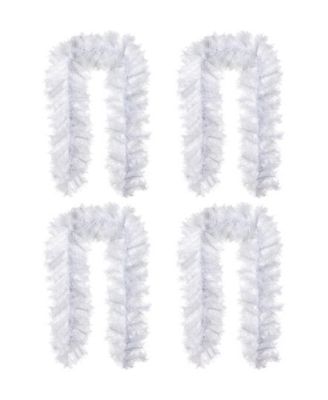 Pre-Lit Snow Flocked Pine Christmas Garlands, Set of 4