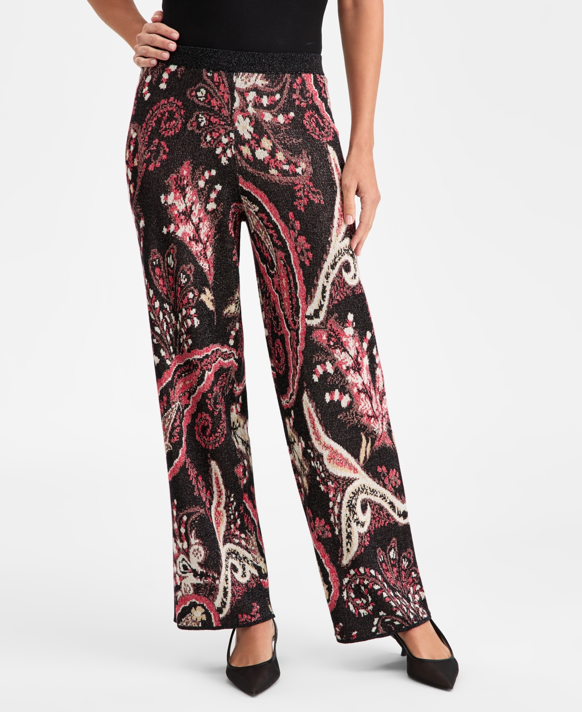 Jm Collection Women's Printed Jacquard Pants, Macy's Exclusive