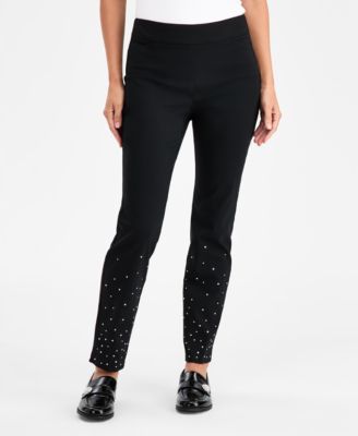 JM Collection - Women's Embellished Pull-On Cambridge Pants