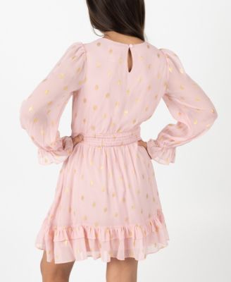 Big Girls Foil Dot Chiffon Dress