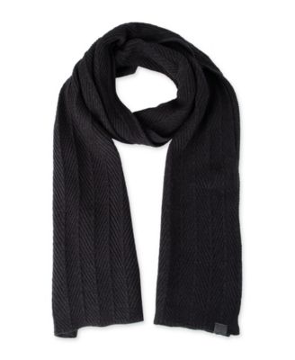 Men's 2-Piece Herringbone Knit Beanie and Scarf Box Set