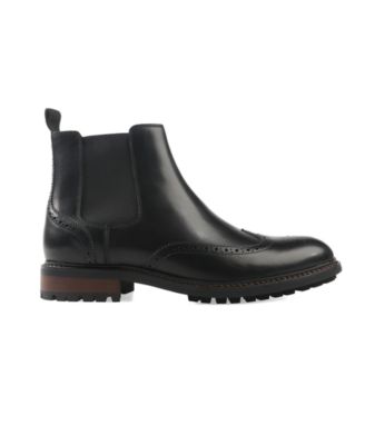 Men's Hughgo Leather Pull-On Block Heel Boots, Macy's Exclusive