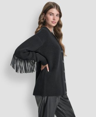 Women's Fringe Long Sleeve Cardigan Sweater