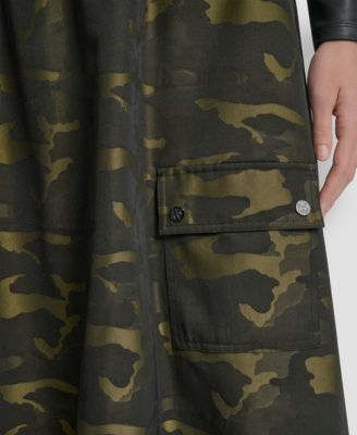 Women’s Camo Print Jacquard Bubble Midi Skirt