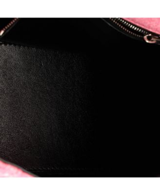 Small Hourglass Top Handle Bag Denim Printed Leather