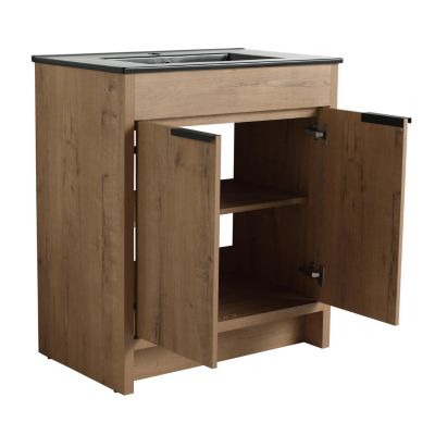 30 Inch Freestanding Vanity with Basin and Soft-Close Cabinet Doors