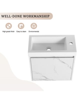 20 Inch Floating Vanity with Resin Sink and Soft-Close Cabinet Door