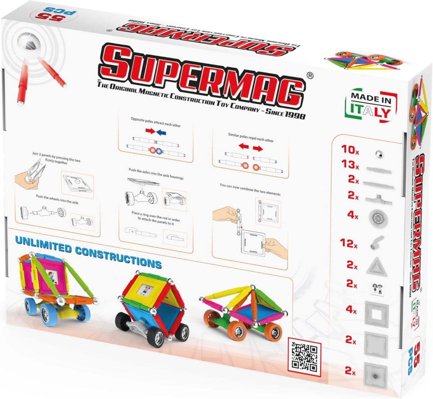 Детский конструктор Tinamiri SuperMag Wheels 55 — фото 2