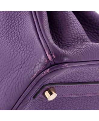 Pre-Owned Hermes Birkin 30 Handbag Purple Togo with Gold Hardware