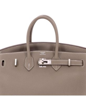 Pre-Owned Hermes Birkin 25 Handbag Grey Togo with Palladium Hardware